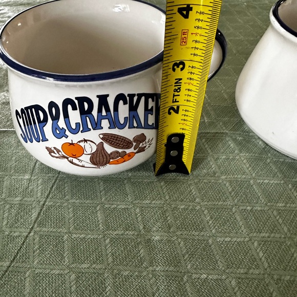 Vintage Soup & Cracker Bowl Mugs Coffee Tea Set Of 3 - Picture 4 of 8
